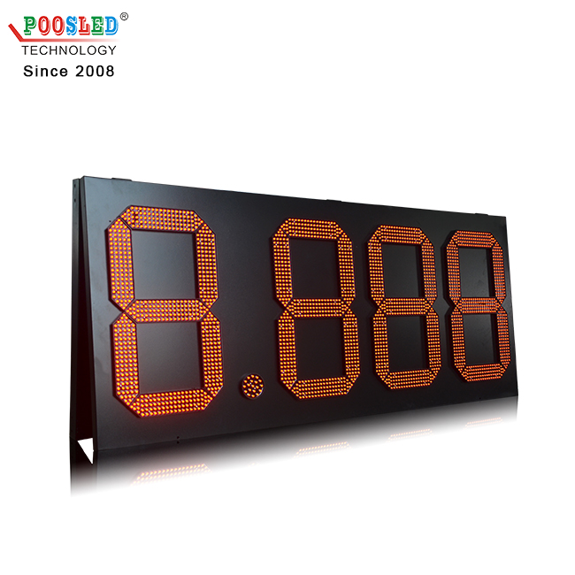 Señal de precio de gas LED roja grande impermeable al aire libre de 24 "8.888