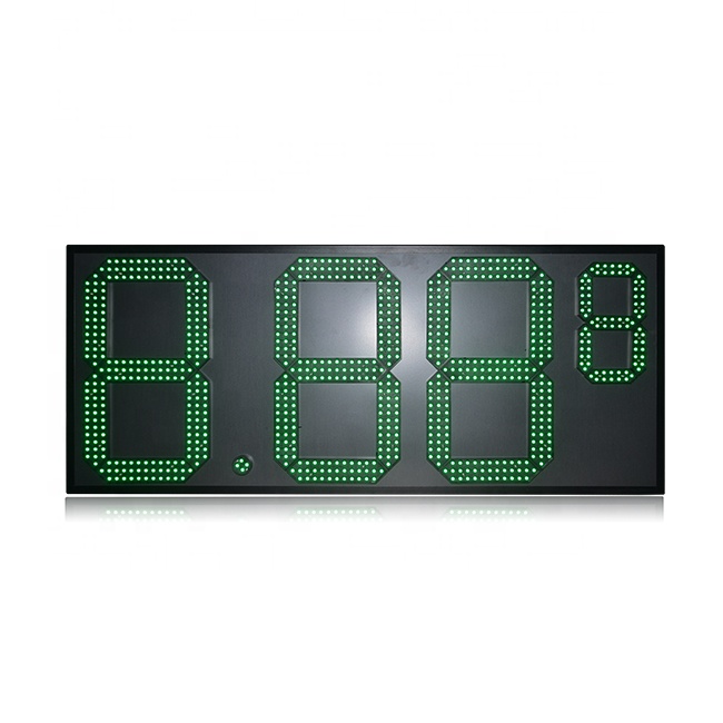Venta caliente 8.88 9 de alto brillo verde de 7 segmentos de tablero de precio de gas llevado
