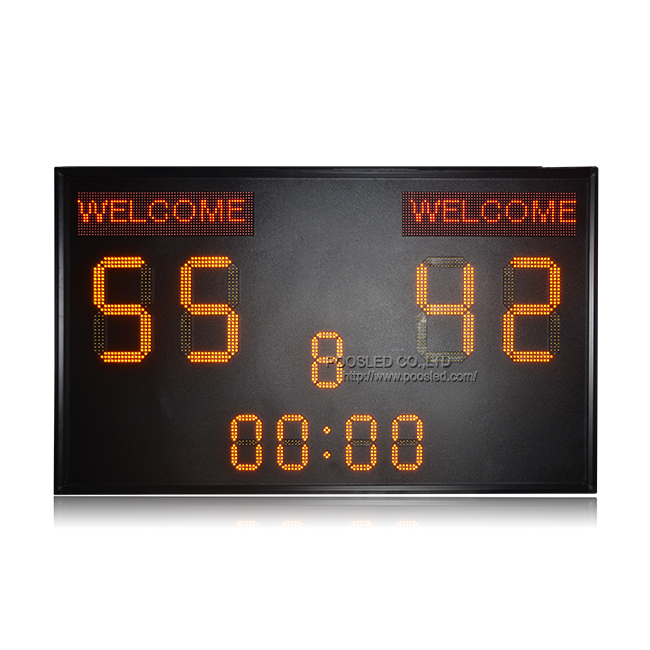 Marcador de fútbol LED amarillo al aire libre de buena calidad Ip65 15 '' + 8 ''