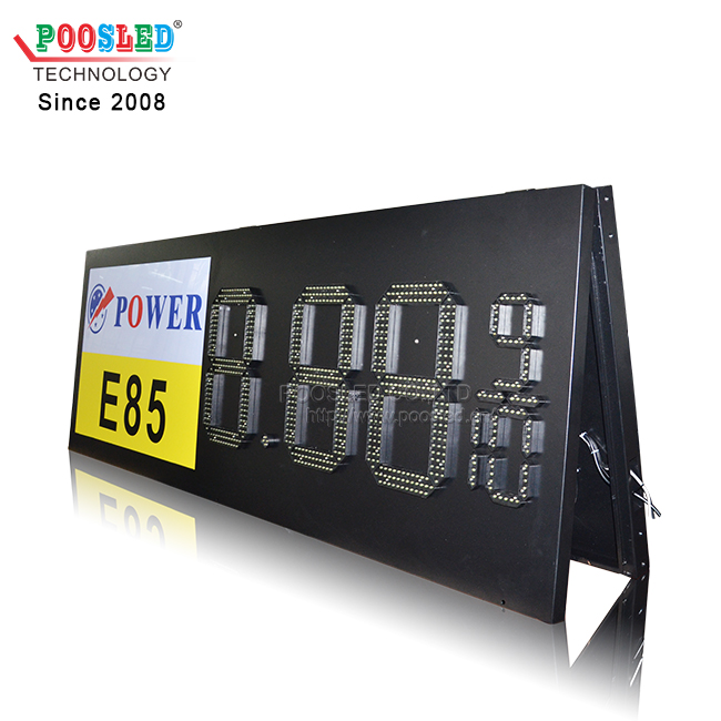 Precio de pantalla LED de publicidad de control inalámbrico para gasolinera 7 segmentos D15 `` + 6 '' pantalla LED señal de gas de aceite para exteriores