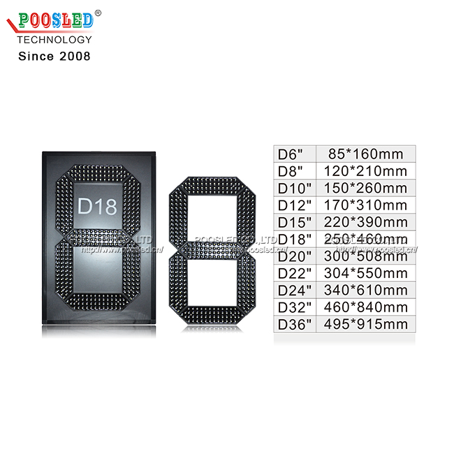 Venta caliente 22 pulgadas LED número de pantalla digital de 7 segmentos
