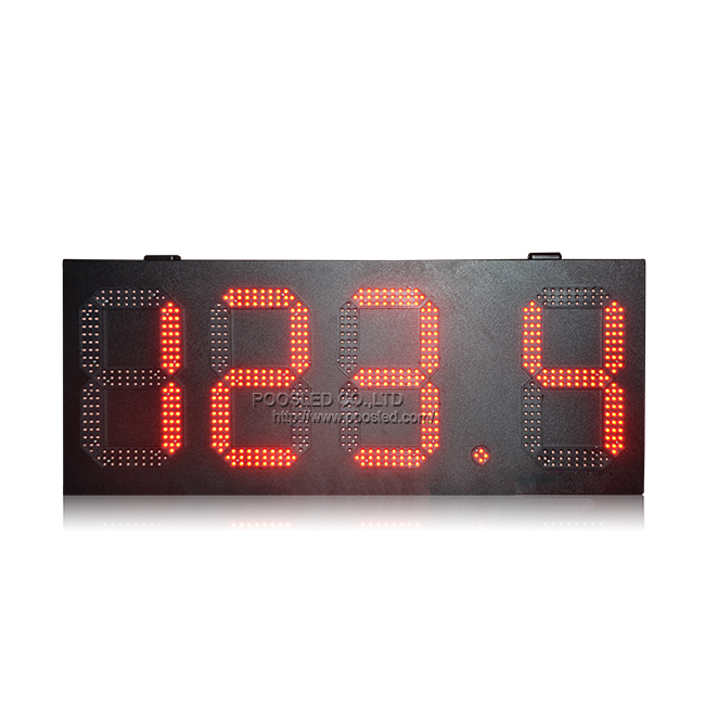 Gabinete impermeable de 12 '' de alto brillo rojo 888.8 señal LED digital de precio de gas